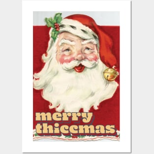 Merry Thiccmas (Vintage Santa Christmas Design) Posters and Art